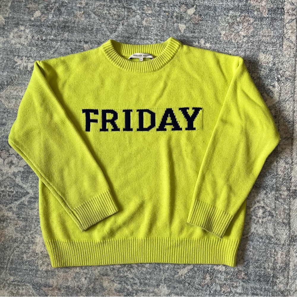 English Factory Lime Green 'Friday' Sweater